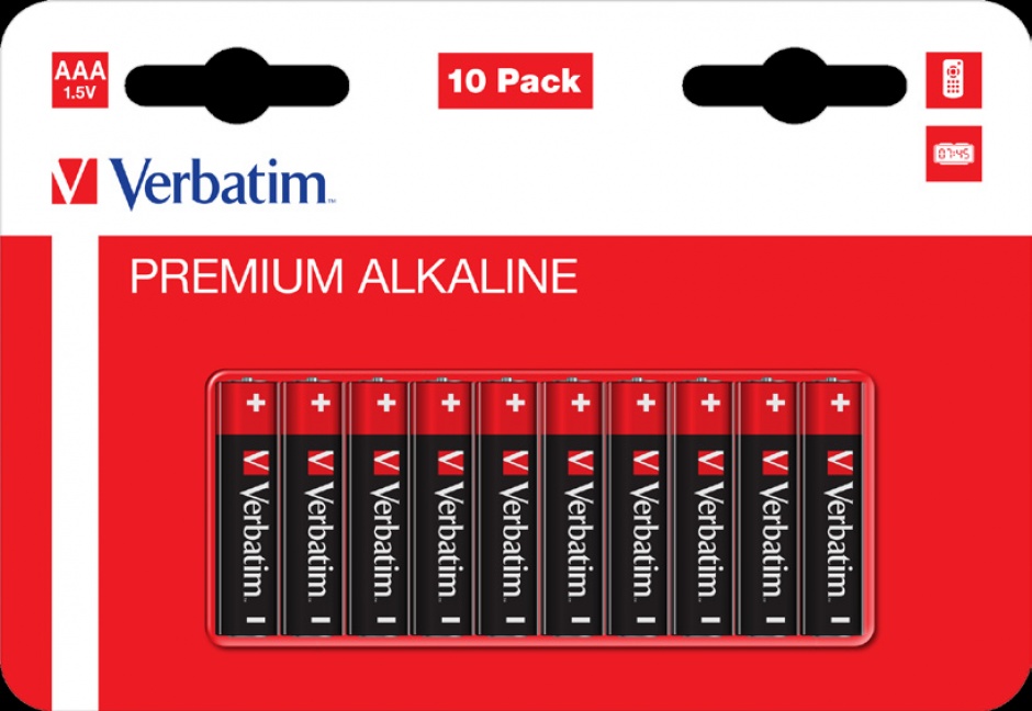 Imagine Set 10 baterii AAA LR3 alcaline, Verbatim 49874